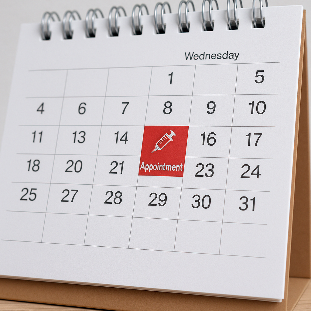 독감 접종 예약 캘린더