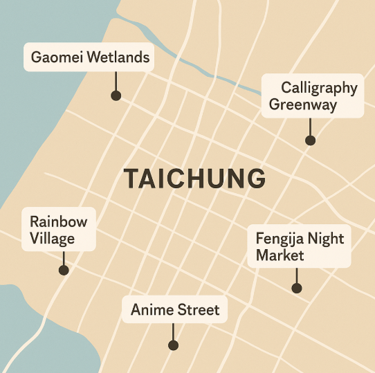 타이중 여행 지도 사진