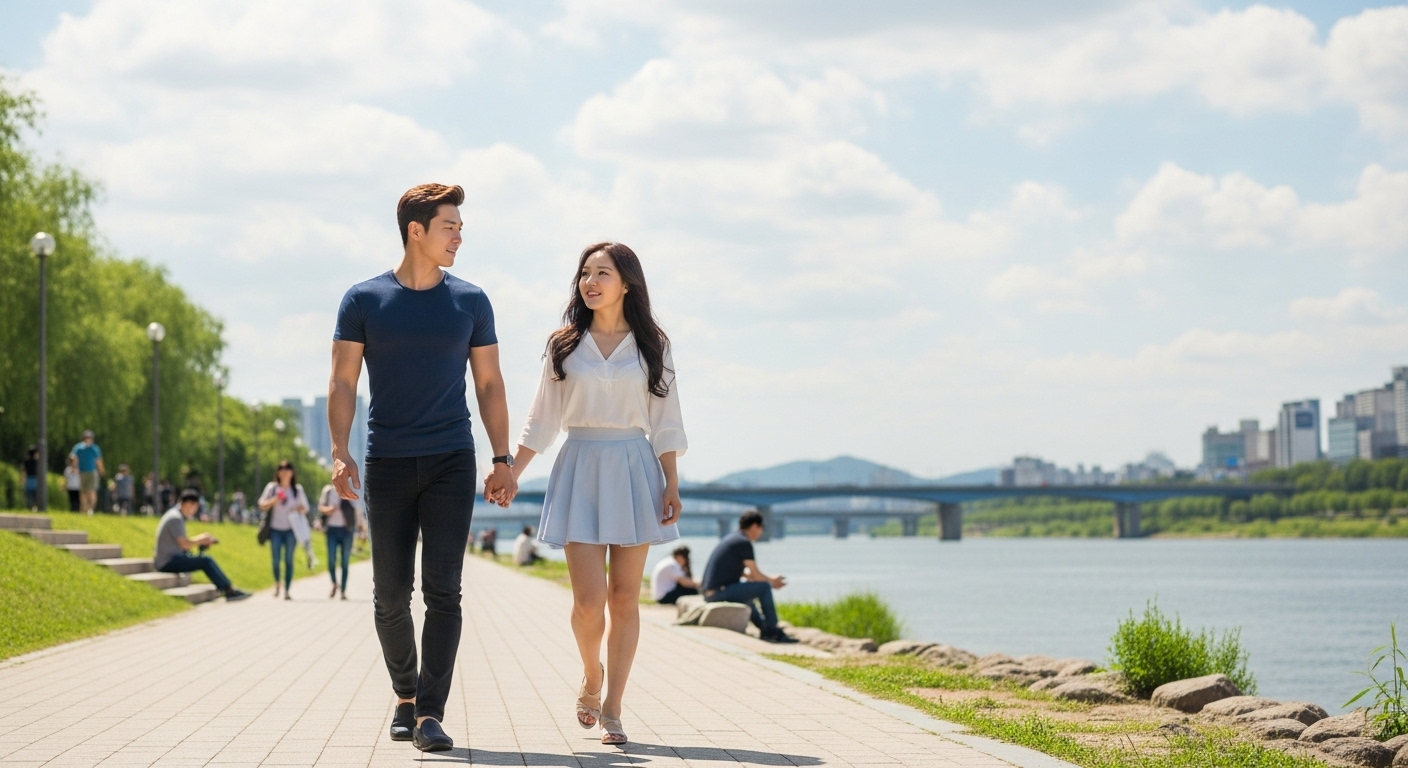 한강에서 산책