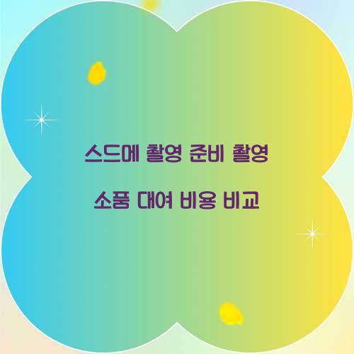 스드메 촬영 준비 촬영 소품 대여 비용 비교 