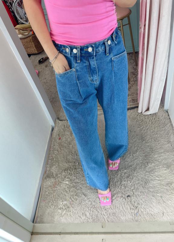 메이퍼플 와이드 비조 핀턱 청바지