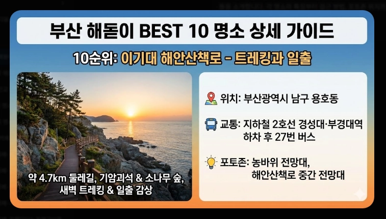 부산 해돋이 명소 2026 BEST 10 총정리