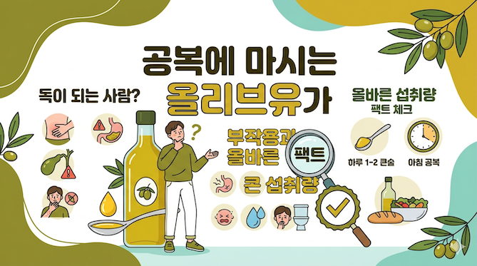 공복에 마시는 올리브유가 독이 되는 사람? 부작용과 올바른 섭취량 팩트 체크