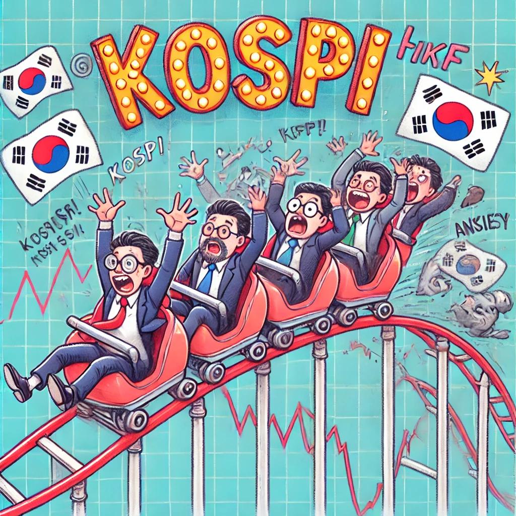 2024 한국증시의 현황을 풍자하는 모습