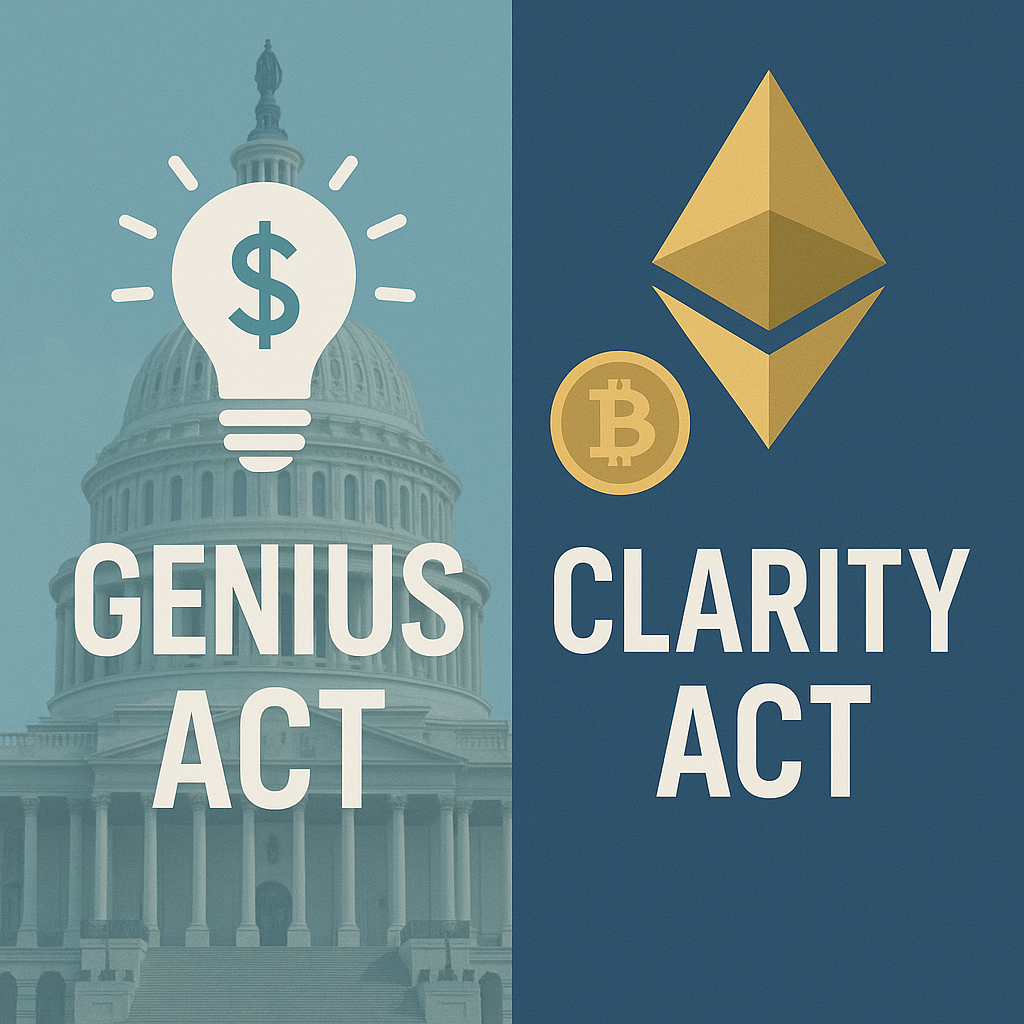 미국 지니어스 법안과 클래리티 법안을 상징하는 썸네일 이미지