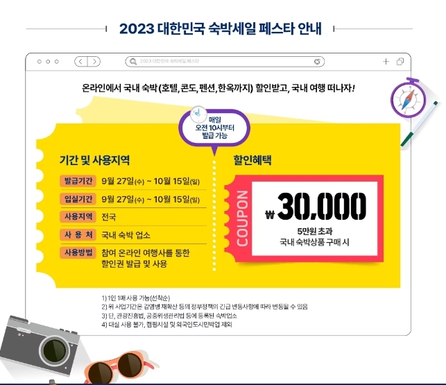 숙박 세일 페스타 신청기간 및 사용처 안내