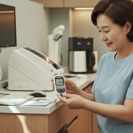 당뇨검사하는 여성