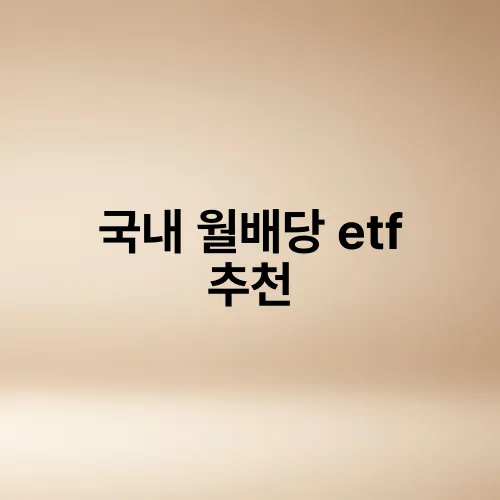 국내 월배당 etf 추천
