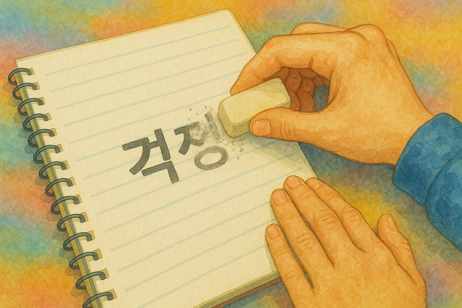 걱정을 지우는 손의 순간