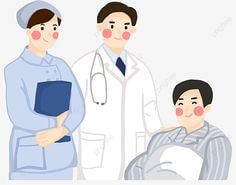 의사와-간호사-회진-병상에-누워있는