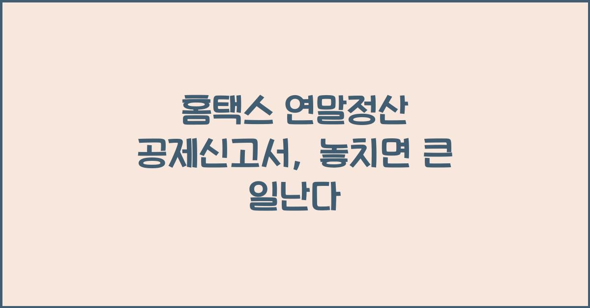 홈택스 연말정산 공제신고서
