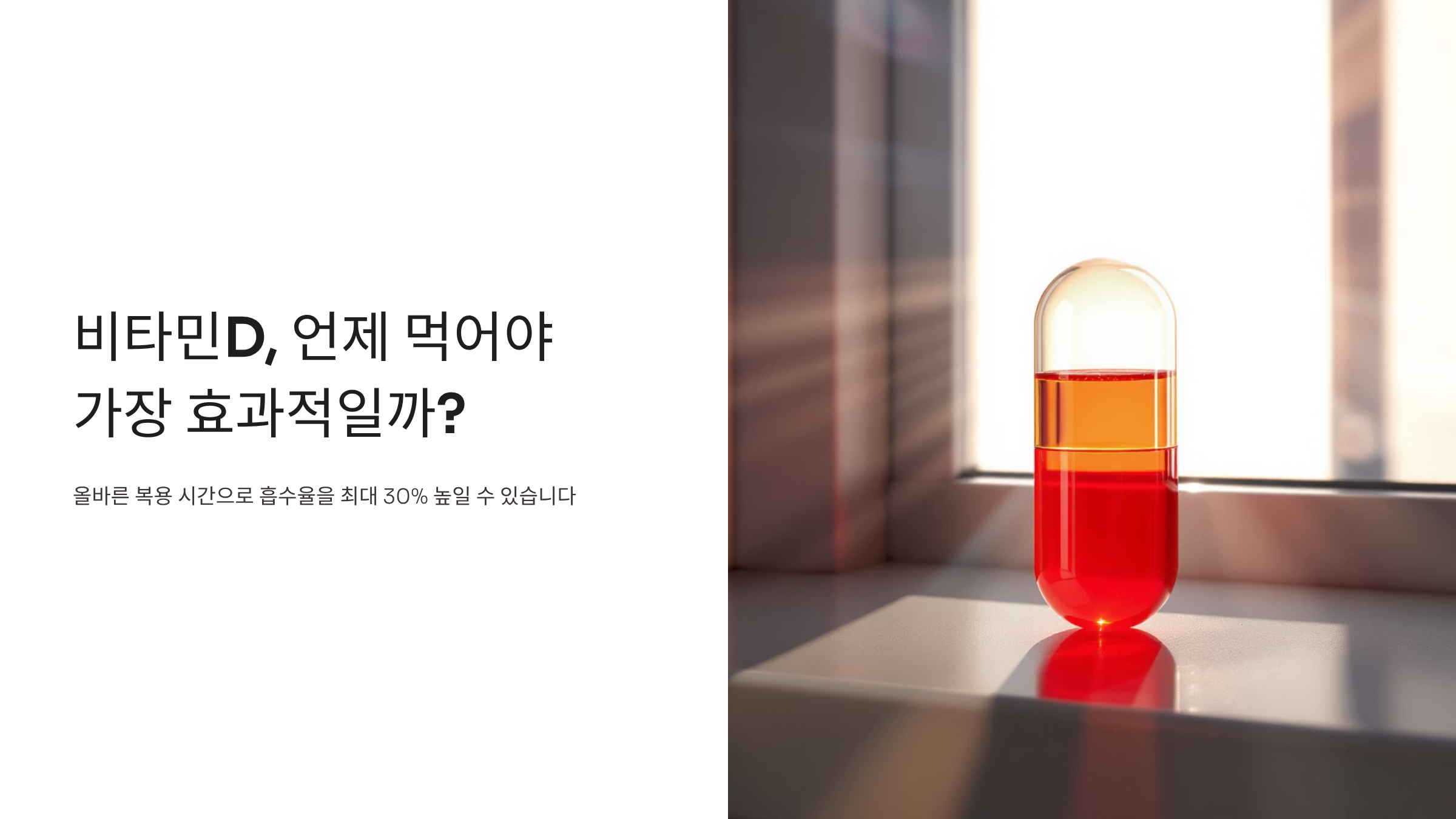 비타민D 흡수 극대화하는 골든타임
