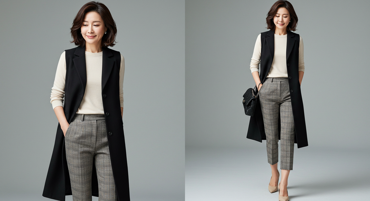 중년 여성 데일리룩