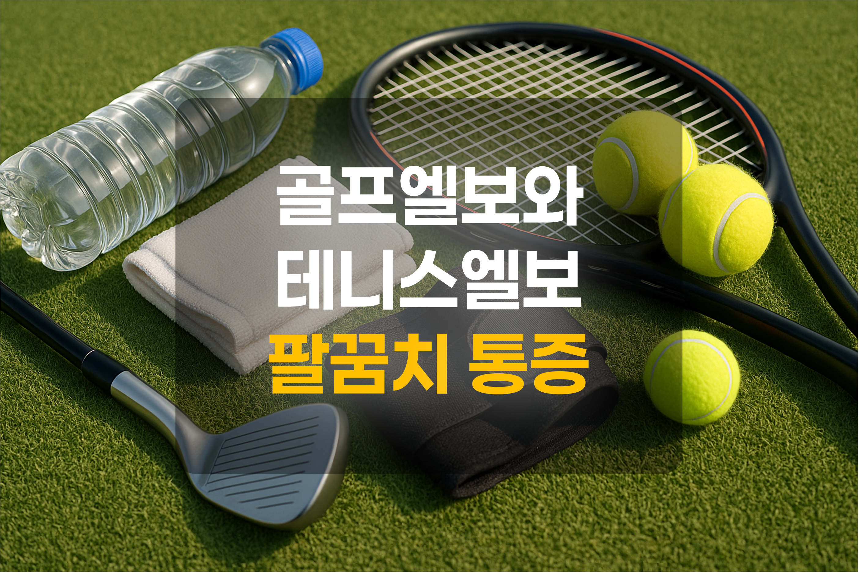 골프와 테니스 장비를 표현한 그림