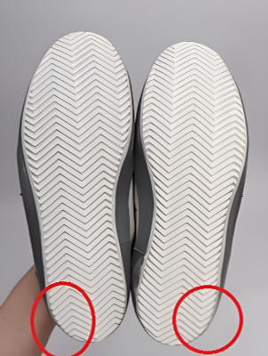 정상적으로 닳은 신발의 모습
