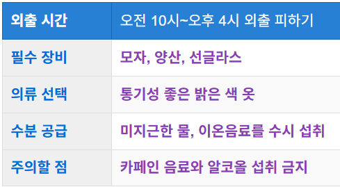 외출 시 주의사항