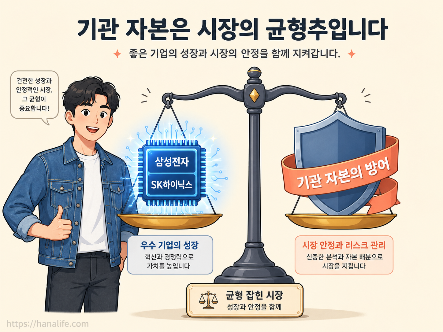 대형 우량주 수급 개선과 기계적 매도 압력 완화를 형상화한 주식 차트