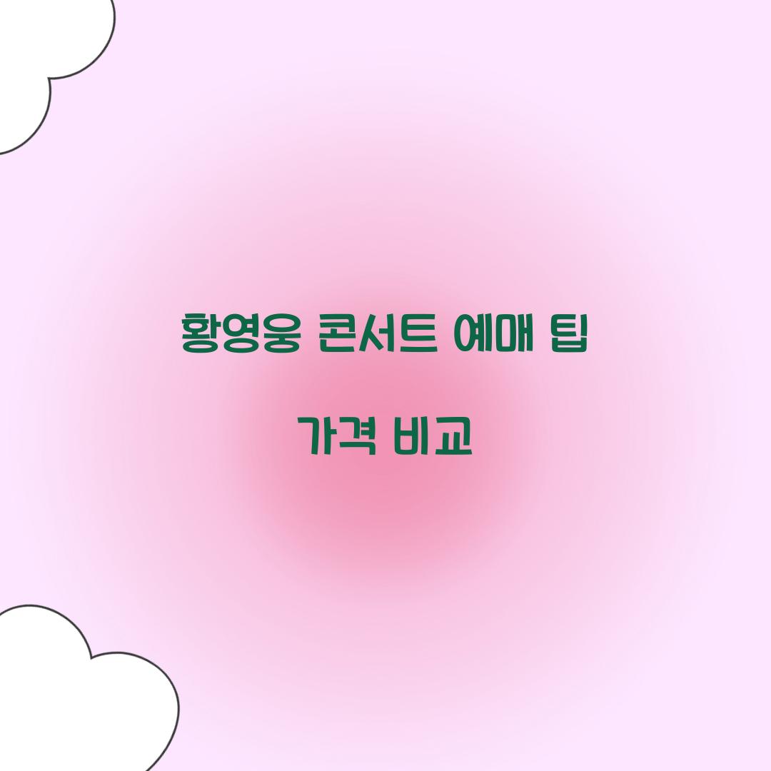 황영웅 콘서트 예매