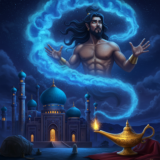 알라딘의 이야기에서 나오는 영적 존재 지니
비올렛의 숲 https://forest-of-violet.co.kr