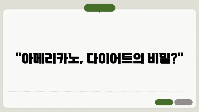 아메리카노 활용 방법