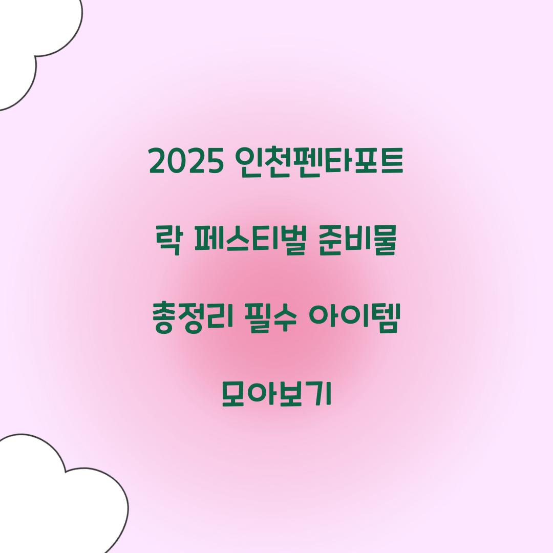 2025 인천펜타포트 락 페스티벌 준비물