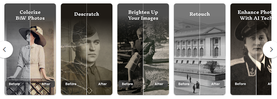 AI 사진 편집 앱, 오래된 사진 복원, 선명화, 사진 품질 향상