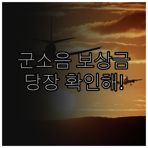 군소음 보상금 지급 대상 확인과 20..