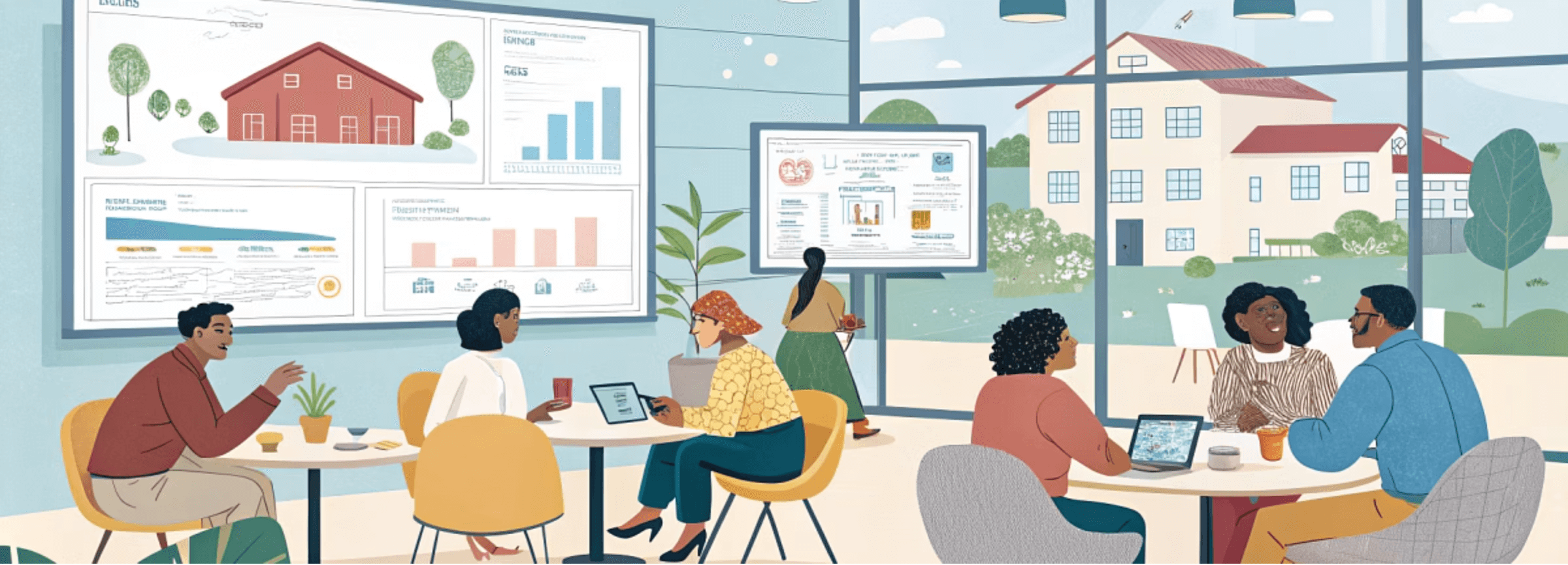 커뮤니티에서 소통하고 배우고자 하는 일러스트 이미지