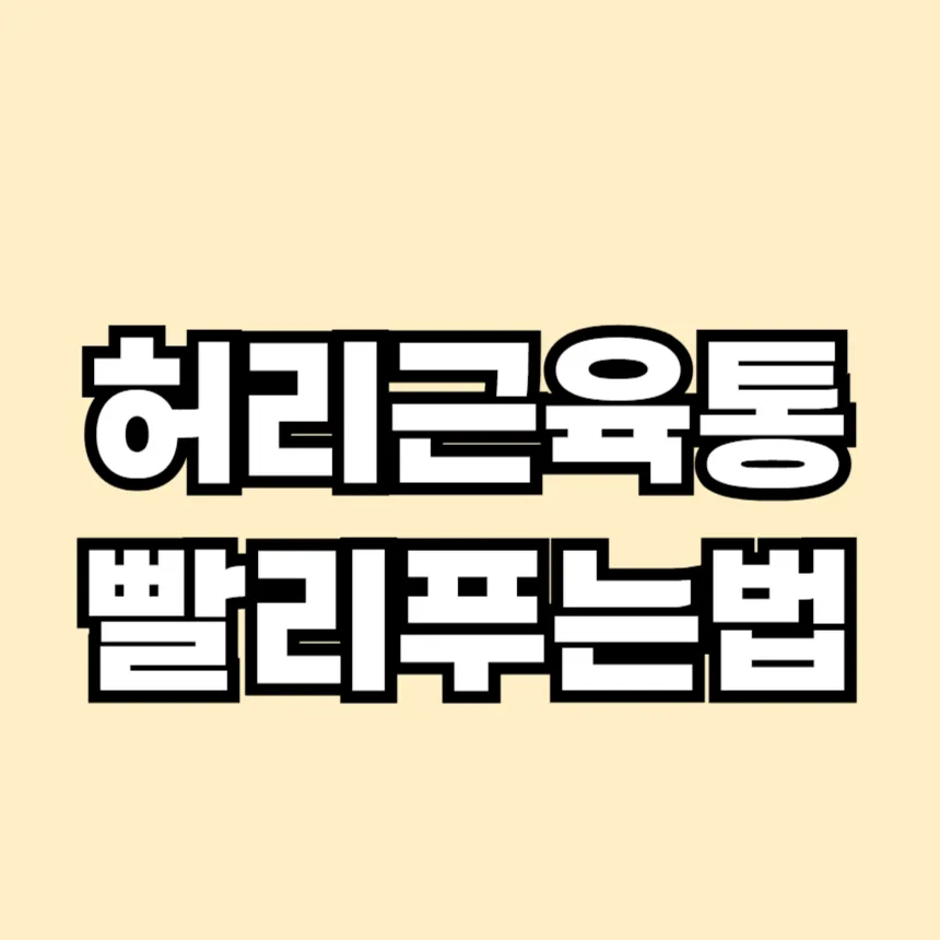 허리 근육통 빨리 푸는 법
