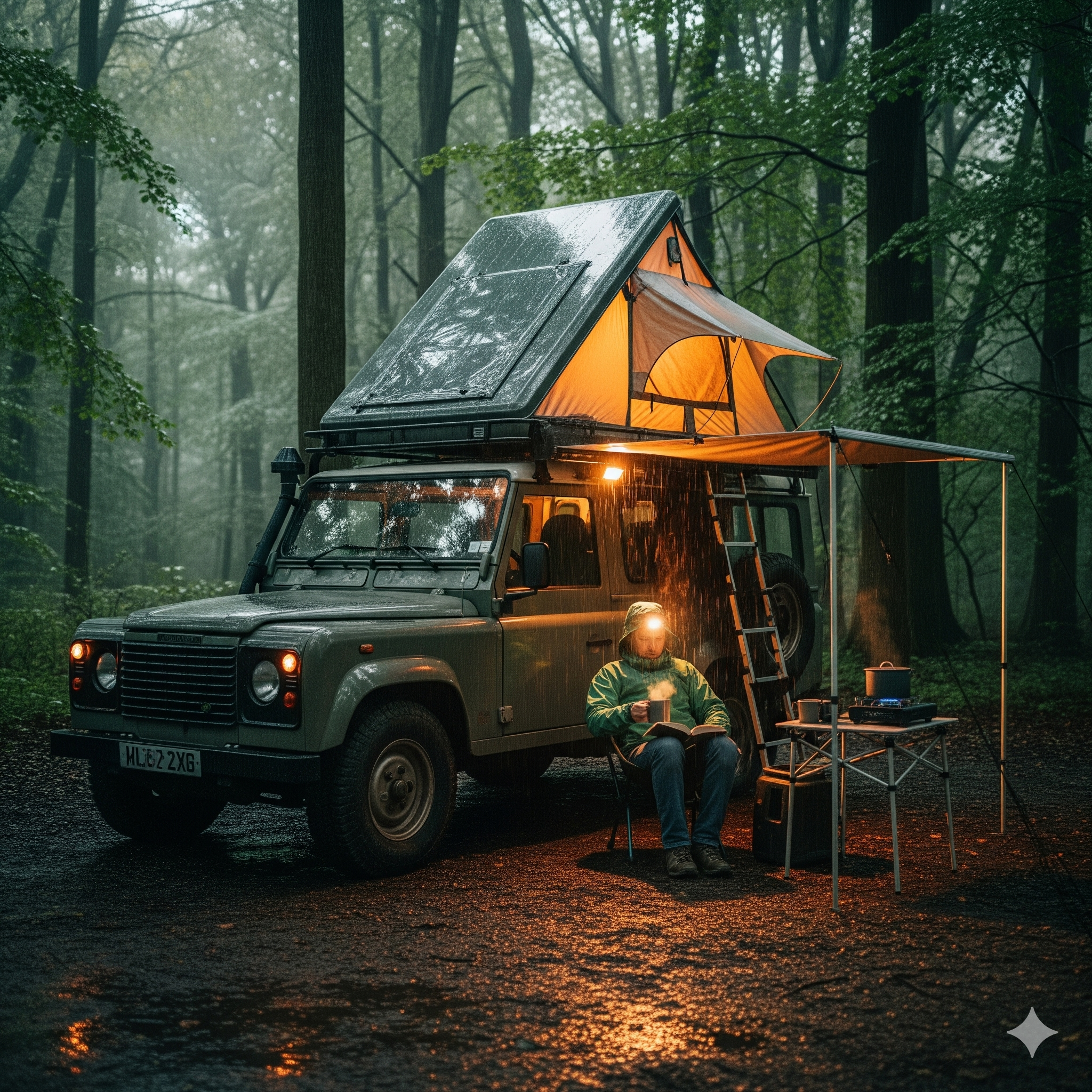 우중차박(Car camping in the rain) 사진