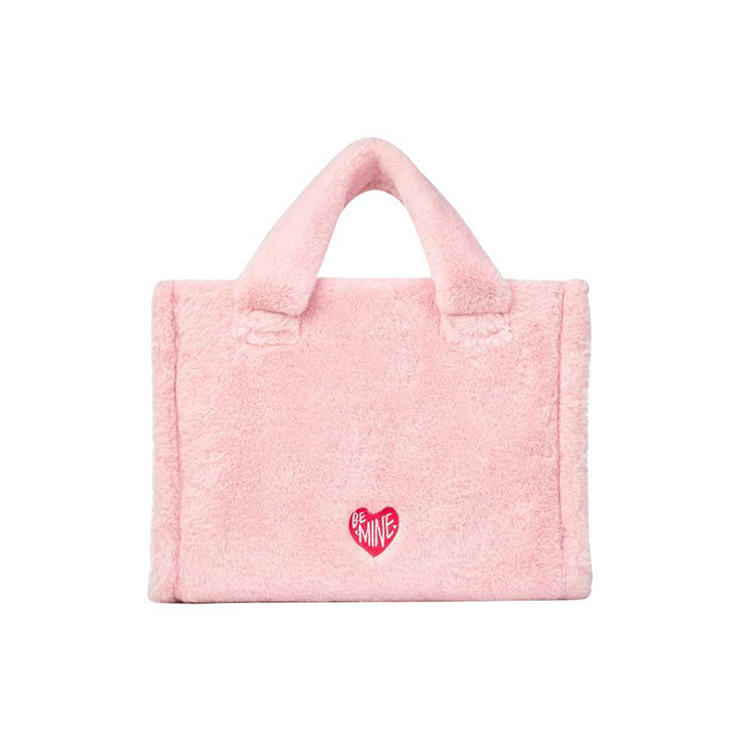 비마인 핑크 퍼 토트백