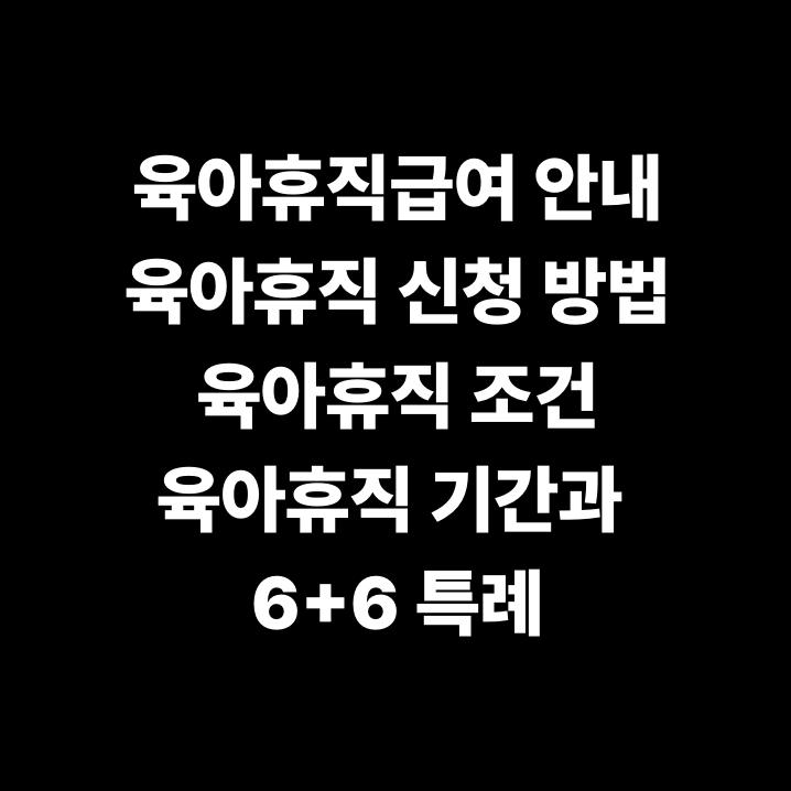 육아휴직급여 안내 육아휴직 신청 방법&middot;육아휴직 조건&middot;육아휴직 기간과 6+6 특례