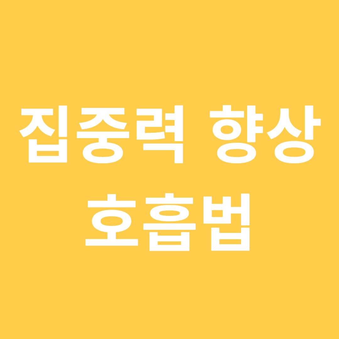 집중력을 높이는 호흡법