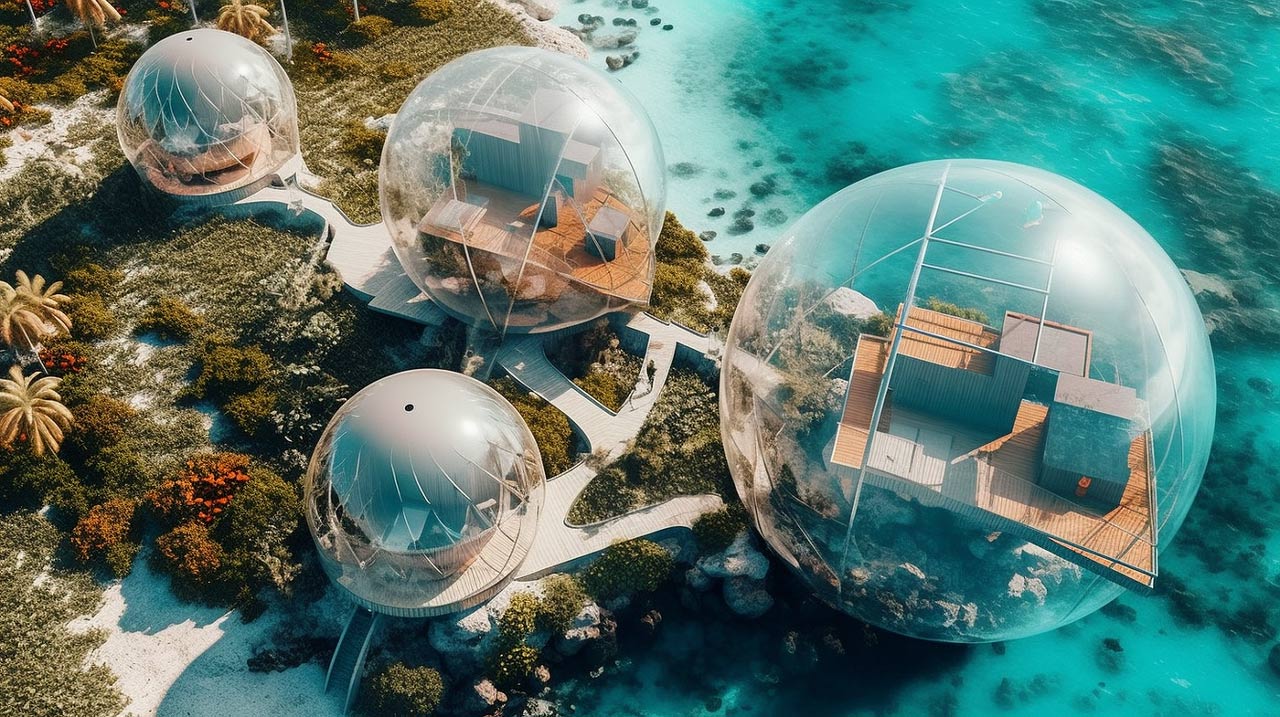 버블 투명, bubble transparent houses