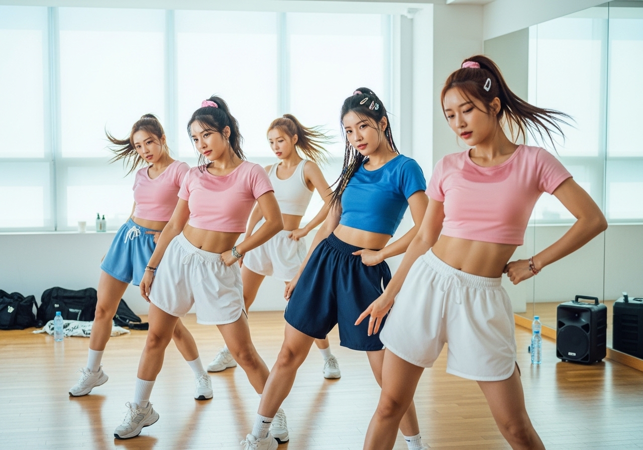 춤연습중인 여성들