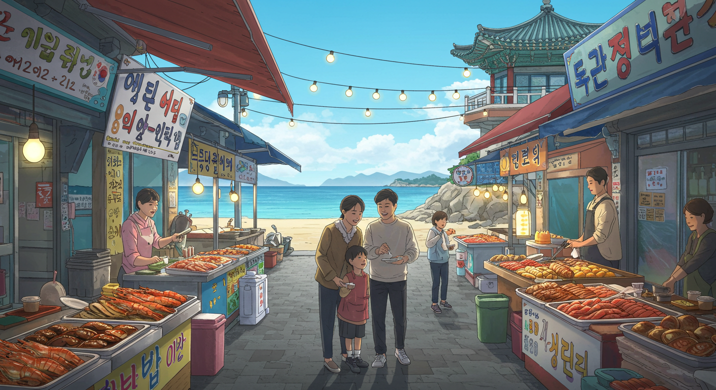 속초 중앙시장 먹거리와 영금정 전망대