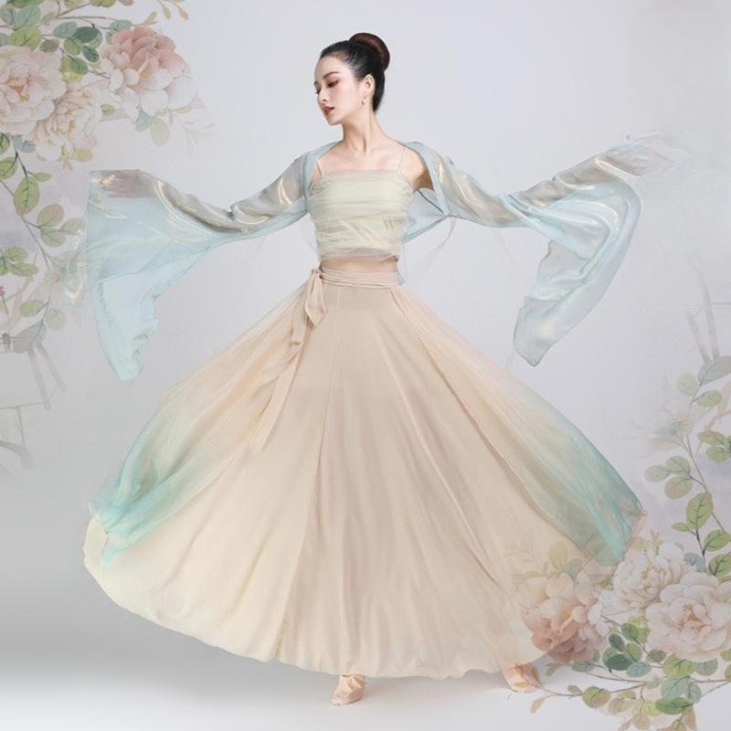 한국무용연습복 무용 상의 풀치마 세트 파스텔 - 단품 민트그린 - 스커트