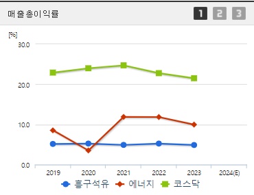 흥구석유 주가 매출총이익률 (1004)