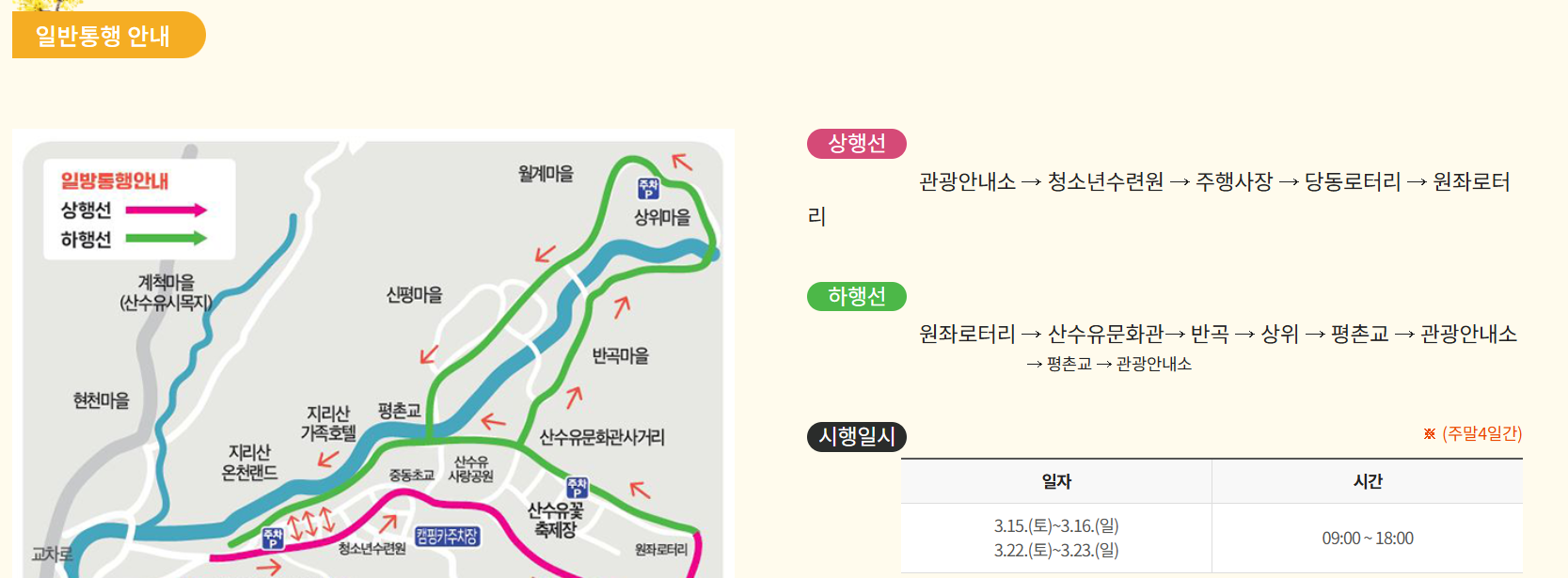 일반통행 안내