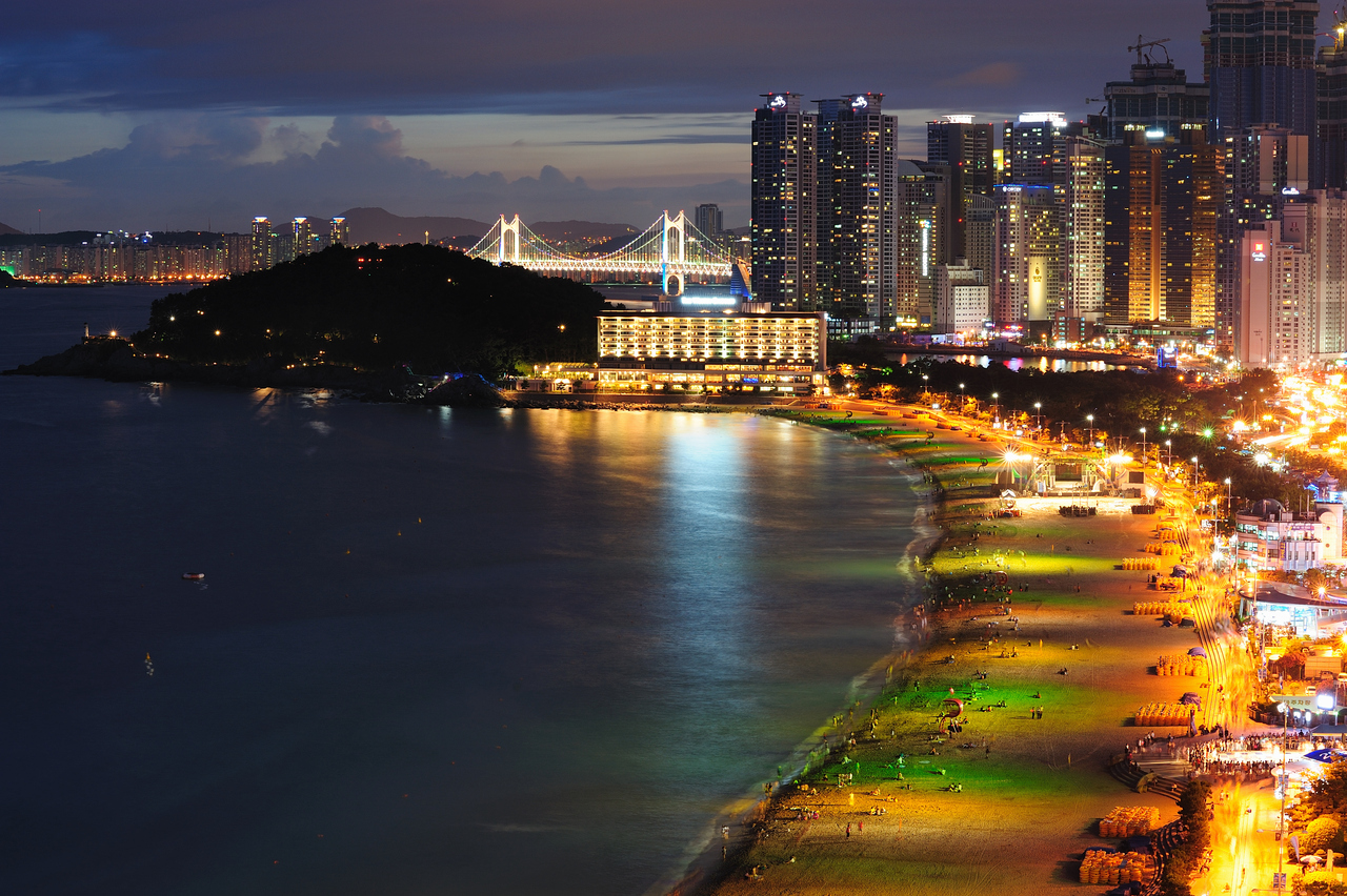 Haundae beach at night