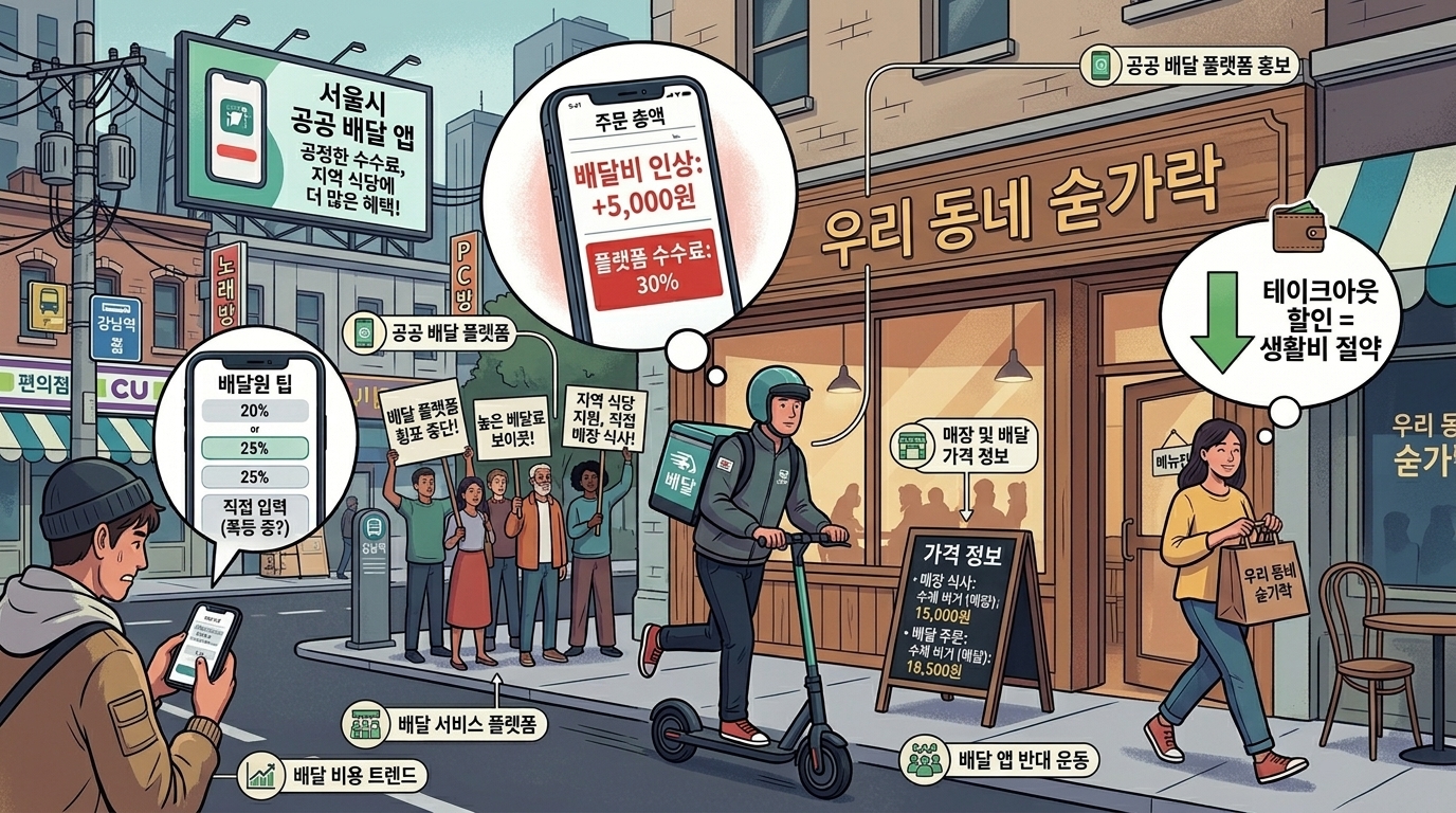 "일주일 만에 2천 원 폭등?" 수도권 기습 '배달비 실질 인상' 파문, 소비자 불만 폭발한 진짜 이유