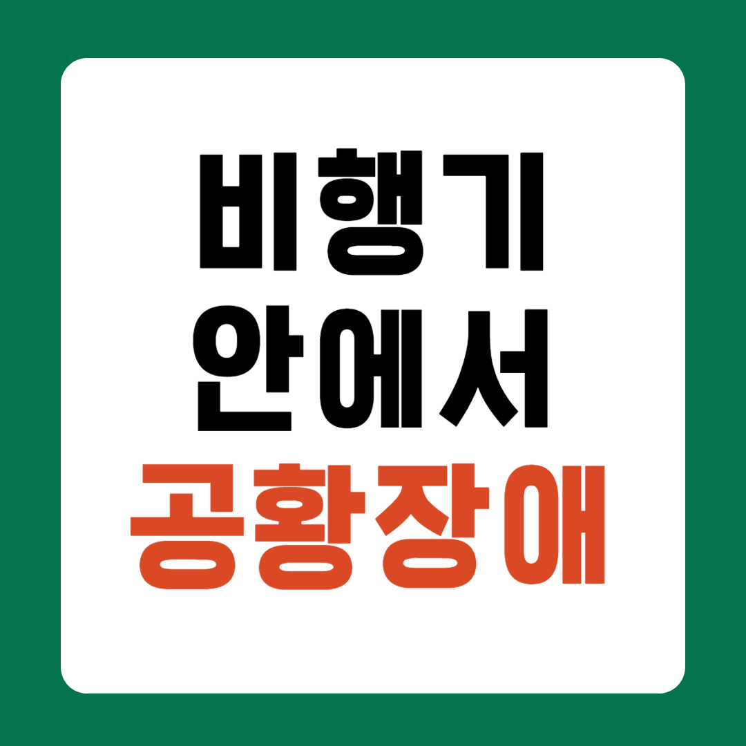 비행기 안에서 공황장애