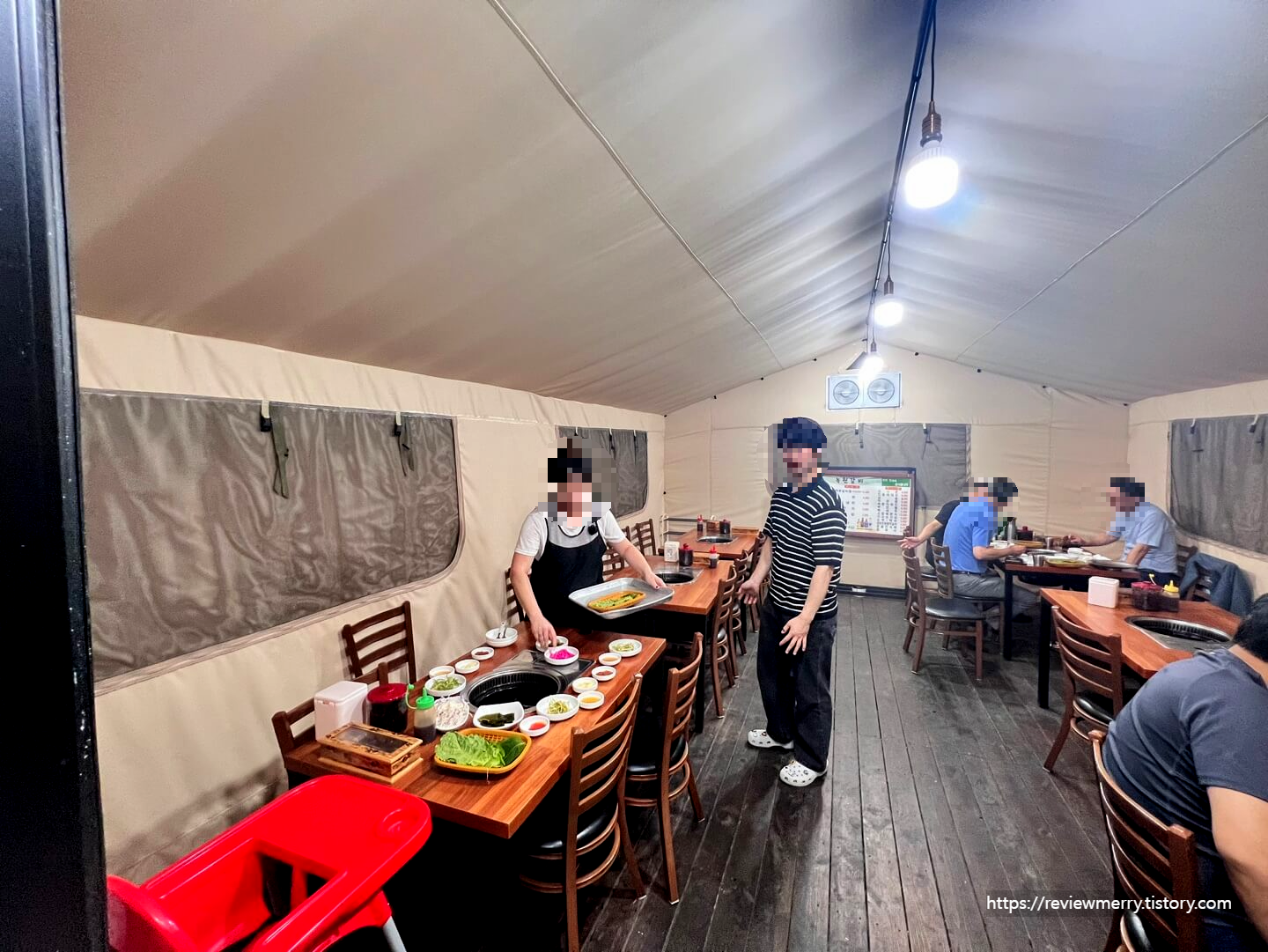 야외 텐트 좌석