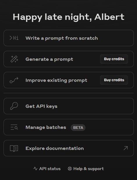 Anthropic의 Claude Console