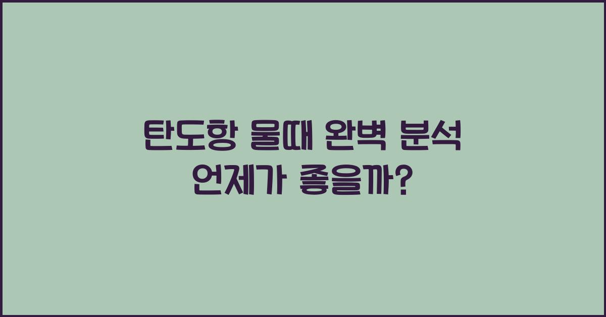 탄도항 물때
