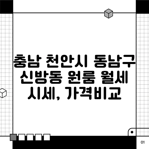 충남 천안시 동남구 신방동 원룸 월세 시세, 가격비교