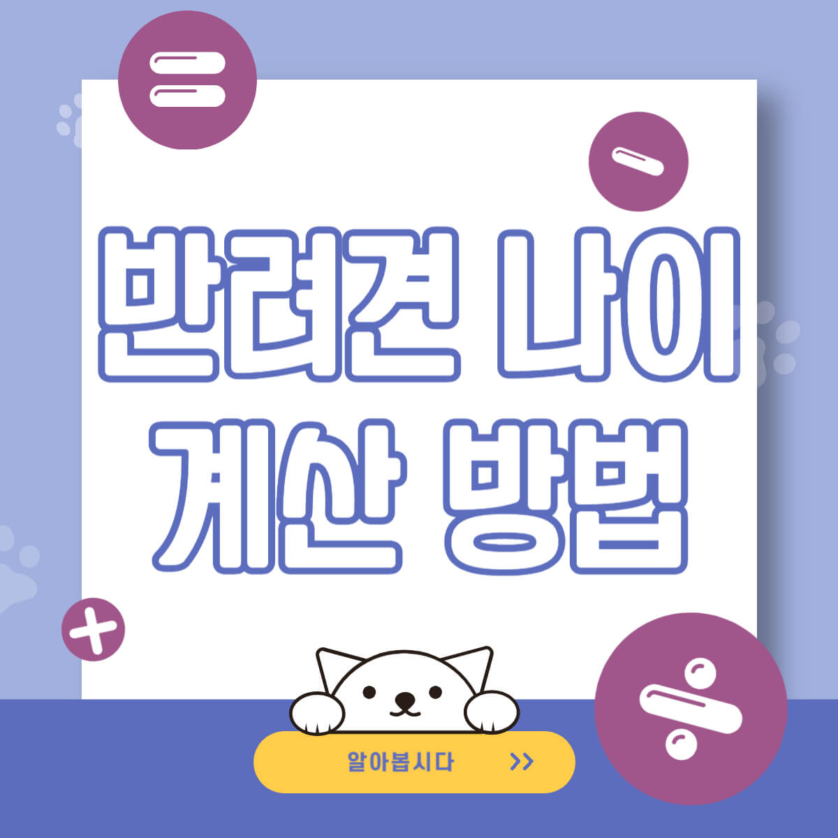 강아지 반려견 나이 사람 나이로 계산하는 방법