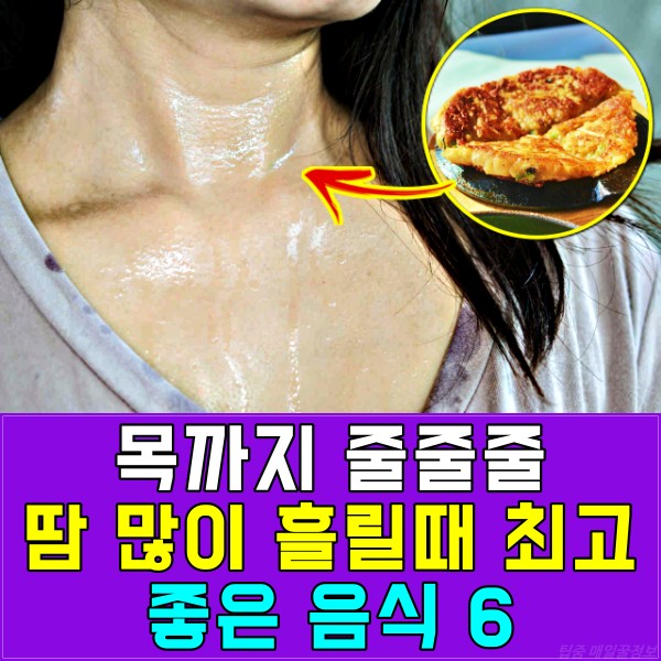 효능,땀 많이 흘릴때 좋은 음식,열이 많은 사람에게 좋은 음식,땀 많이 흘리는 사람,식은땀,다한증에 좋은 음식,건강 팁줌 매일꿀정보