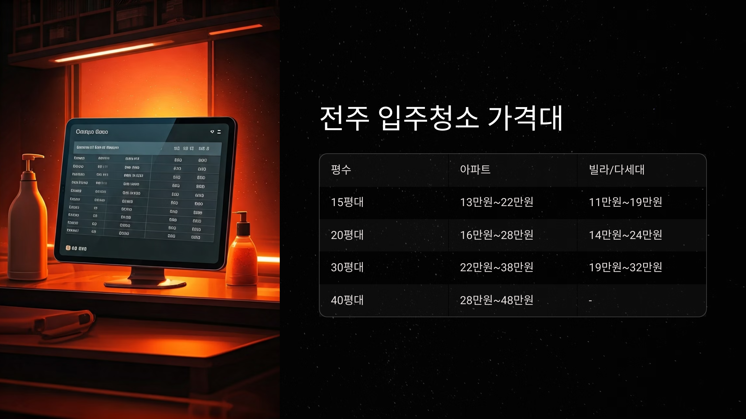 전주 입주청소 가격대 안내