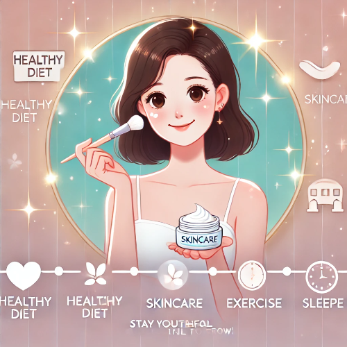 올바른 피부관리,식습관, 생활습관을 통해 저속노화의 여성 이미지